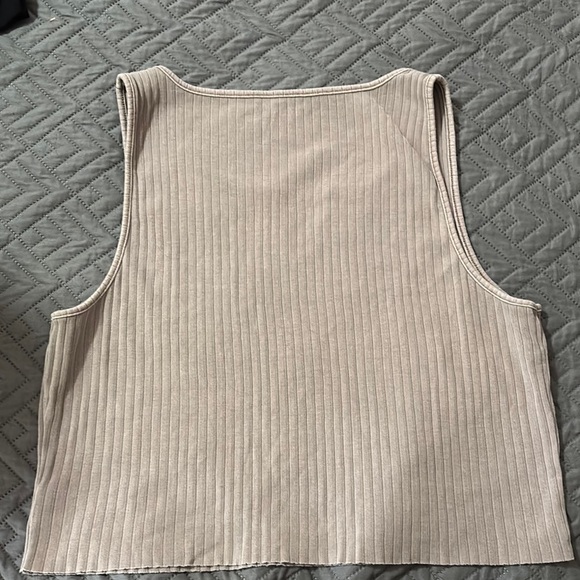 American Eagle Outfitters Ribbed Crop Tank Top - Picture 2 of 5